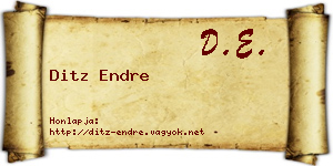 Ditz Endre névjegykártya